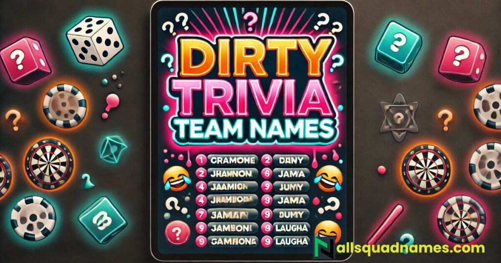 Dirty Trivia Team Names